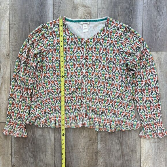 Sundance Womens Cardigan Size XL Ruffle Stretch Cotton Artsy Boho Folk Festival - Picture 10 of 11